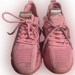 Steve Madden SM NY90 Maxima Rhinestone Embellished Chunky Sneakers Pink